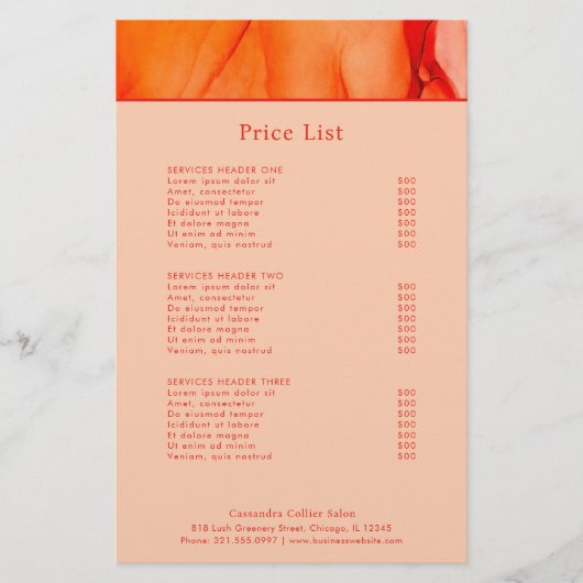 赤オモダンレンジ抽象芸術エレガント価格表 (正面)