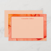 赤オモダンレンジ抽象芸術エレガント ノートカード (正面/裏面)