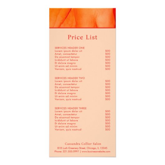 赤オモダンレンジ抽象芸術エレガント ラックカード (正面)