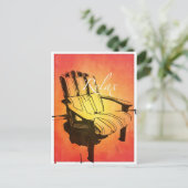 赤オリラックスレンジディロンダックチェアサマービーチザ ポストカード (スタンド正面)