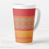 赤オレンジと金ゴールド カフェラテマグ (右アングル)