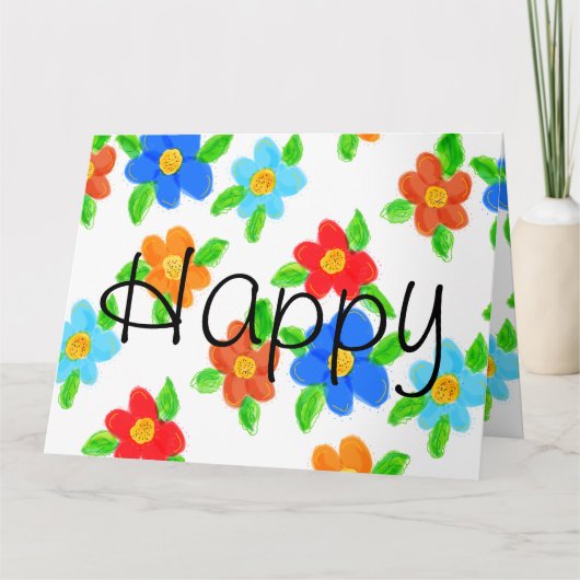 赤オレンジと青 カード (正面)