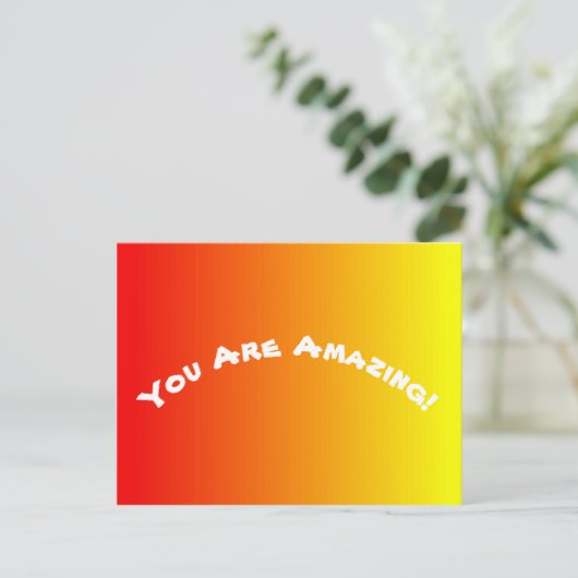 赤オレンジと黄グラデーション色 ポストカード (スタンド正面)