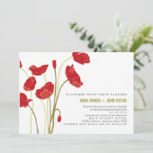 赤オレンジのケシの結婚式招待状 招待状 (スタンド正面)