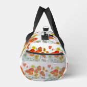 赤オレンジのポピー 水彩花のリボン ダッフルバッグ (右)