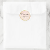 赤オレンジの水彩円形ゴールドエレガント ラウンドシール (バッグ)