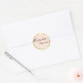 赤オレンジの水彩円形ゴールドエレガント ラウンドシール (封筒)