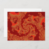 赤オレンジの渦巻き ポストカード (正面/裏面)