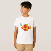 赤オレンジの熱帯魚  Tシャツ (正面フル)