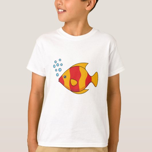 赤オレンジの熱帯魚  Tシャツ (正面)