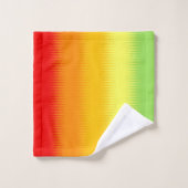 赤オレンジイエローグリーン バスタオルセット (ウォッシュタオル)