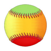 赤オレンジイエローグリーン 野球ボール (裏面)