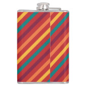 赤オレンジイエローティール（緑がかった色）ストライプ フラスク (裏面)