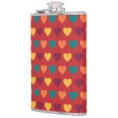 赤オレンジイエローティール（緑がかった色）ブルゴーニュハート フラスク (左)