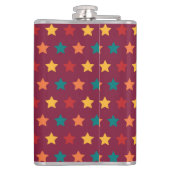 赤オレンジイエローティール（緑がかった色）ブルゴーニュ星 フラスク (裏面)