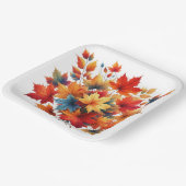 赤オレンジイエローティール（緑がかった色）紅葉 ペーパープレート (傾斜あり)