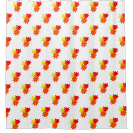 赤オレンジイエローバースト シャワーカーテン