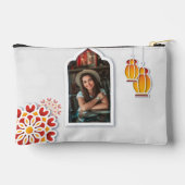 赤オレンジイエローフラワーアラビアンナイトキンセアニラ アクセサリーポーチ (裏面)