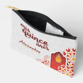 赤オレンジイエローフラワーアラビアンナイトキンセアニラ アクセサリーポーチ (見開き)