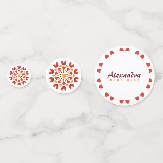 赤オレンジイエローフラワーアラビアンナイトキンセアニラ コンフェッティ (正面)