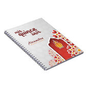 赤オレンジイエローフラワーアラビアンナイトキンセアニラ ノートブック (右側)