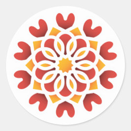 赤オレンジイエローフラワーアラビアンナイトキンセアニラ ラウンドシール