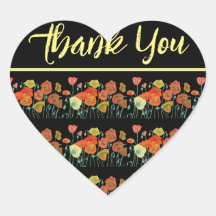 赤オレンジイエローポピーのケッピーの芸術ありがとう