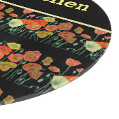 赤オレンジイエローポピー花ポピーフローラアート カッティングボード (角)