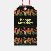 赤オレンジイエローポピー花ポピーフローラアート ギフトタグ (正面)