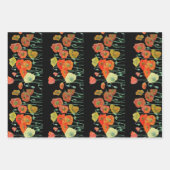 赤オレンジイエローポピー花ポピーフローラアート ラッピングペーパーシート (正面3)