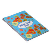 赤オレンジケシのケシフローラブルーあなたの喜び ノートブック (右側)