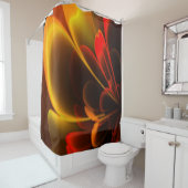 赤オレンジスタイルフラワーハーフコロラ シャワーカーテン (インサイチュ)