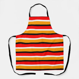 赤オレンジストライプ色のパターンデザイン エプロン