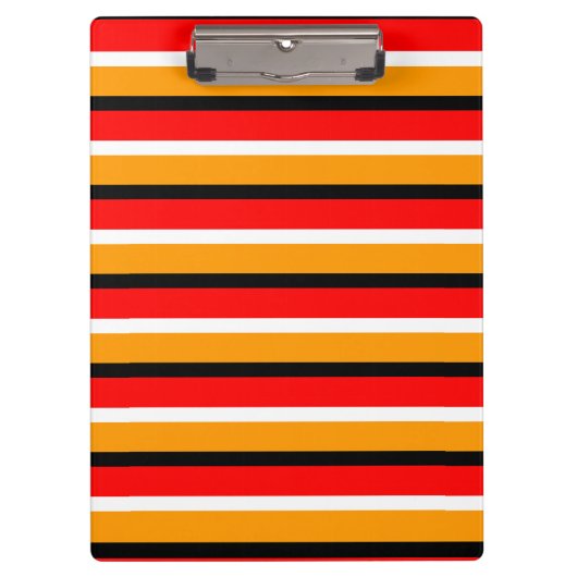 赤オレンジストライプ色のパターンデザイン クリップボード (正面)