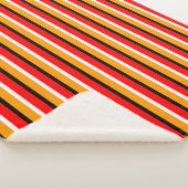 赤オレンジストライプ色のパターンデザイン シェルパブランケット (3/4)