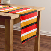 赤オレンジストライプ色のパターンデザイン ショートテーブルランナー (インサイチュ)