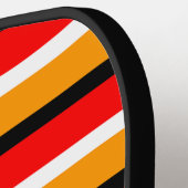 赤オレンジストライプ色のパターンデザイン ピックルボールラケット (左詳細)