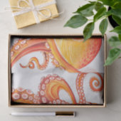 赤オレンジタコ水彩画 薄葉紙 (ギフト)