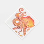 赤オレンジタコ水彩 スタンダードランチョンナプキン (角)