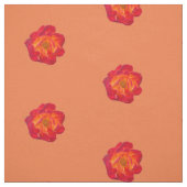 赤オレンジバラ布 ファブリック (見本)