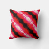 赤オレンジブラックベージュ対角ストライプのデザイン クッション (裏面)