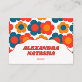 赤オレンジブルーY2K花手作り服 名刺 (正面)