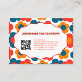 赤オレンジブルーY2K花手作り服 名刺 (裏面)