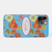赤オレンジポピー花ブルー女子の名前 Case-Mate iPhoneケース (裏面(横))