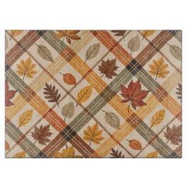 赤オレンジ緑の秋紅葉 カッティングボード