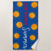 赤オレンジ色のサンセットサマー ビーチタオル (正面)