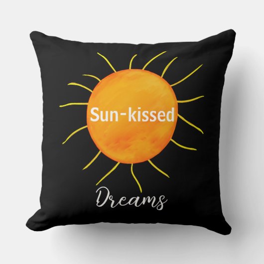 赤オレンジ色のサンセットサンキス夢 クッション (正面)