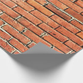 赤オレンジ色のレンガ壁（高露出） ラッピングペーパー (角)