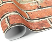 赤オレンジ色のレンガ壁（高露出） ラッピングペーパー (ロールコーナー)