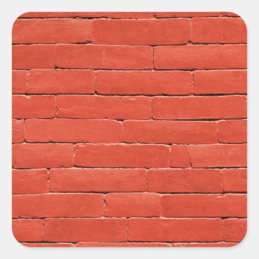赤オレンジ色の壁 スクエアシール (正面)
